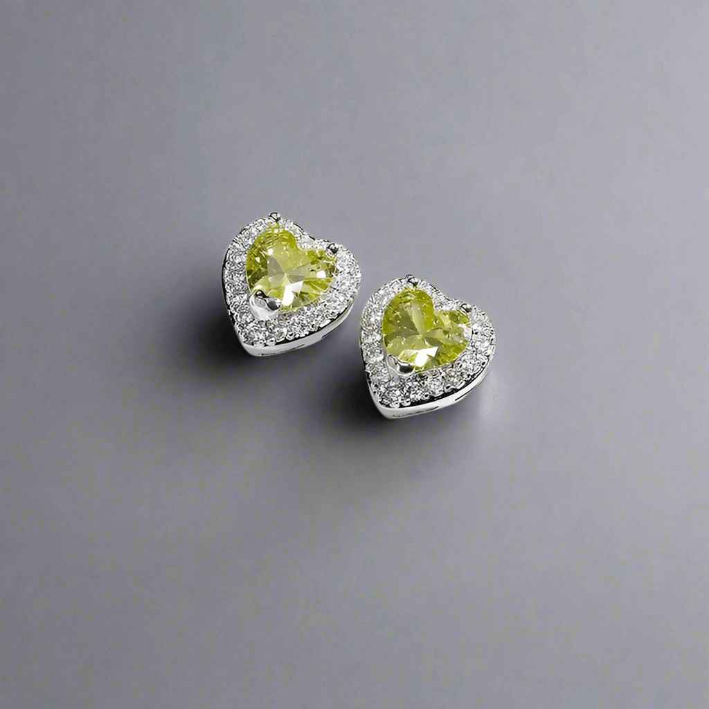 Heart Copper Zircon Studs - Manika Royale