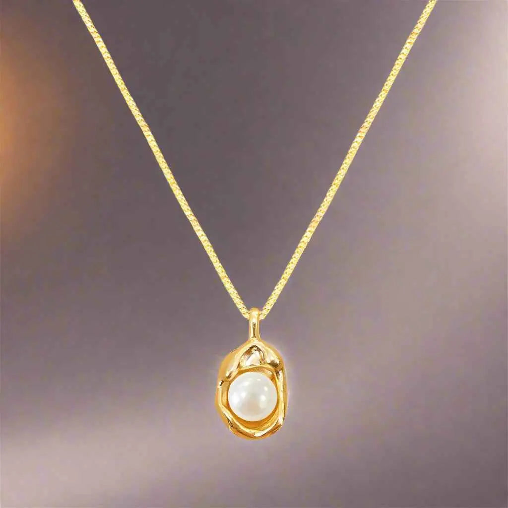Golden Embrace Pearl Necklace - Manika Royale