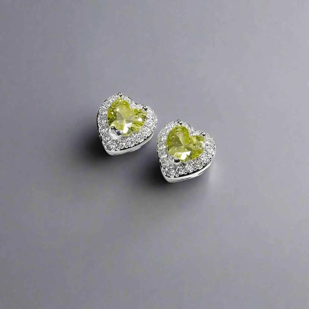Heart Copper Zircon Studs - Manika Royale