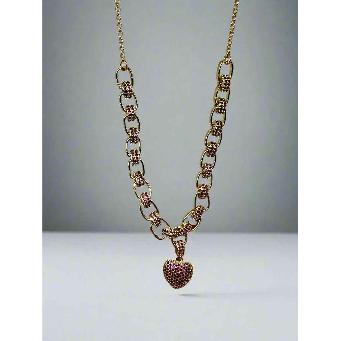 Rose Heart Charm Necklace - Manika Royale
