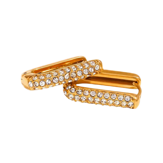 Radiant hoop earrings, 18k gold plated, stainless steel, hypoallergenic, everyday wear, minimal jewellery, trendy accessories, anti tarnish 