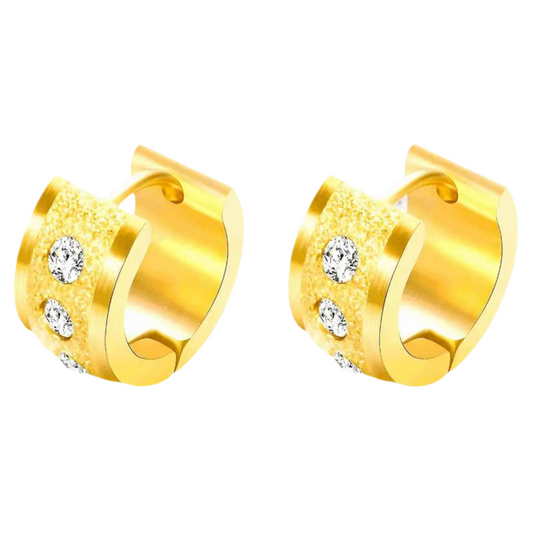 Golden aura Huggies, 18k gold plated, stainless steel, hypoallergenic, everyday wear, minimal jewellery, waterproof 
