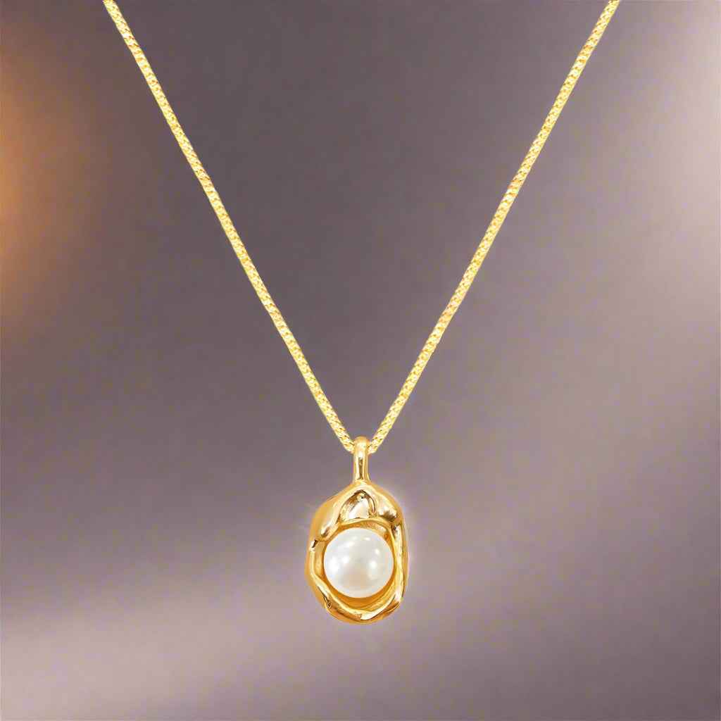 Golden Embrace Pearl Necklace - Manika Royale