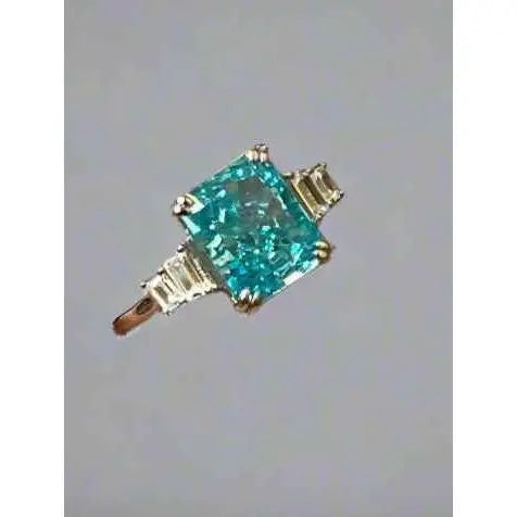 Blue Square Stone Ring - Manika Royale