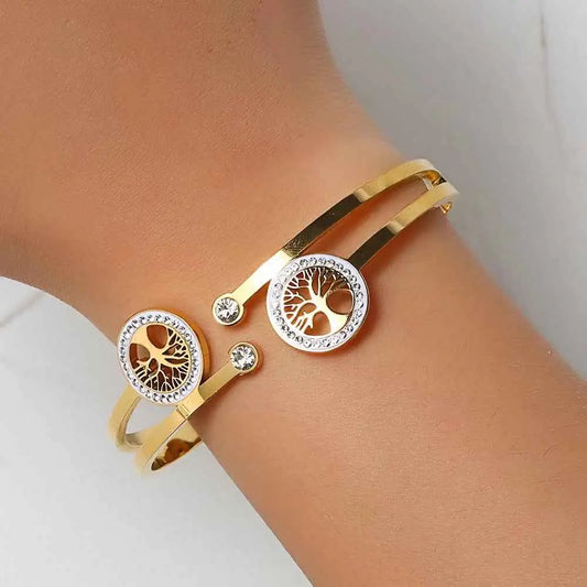 Dual Heritage Tree of Life Bangle - Manika Royale