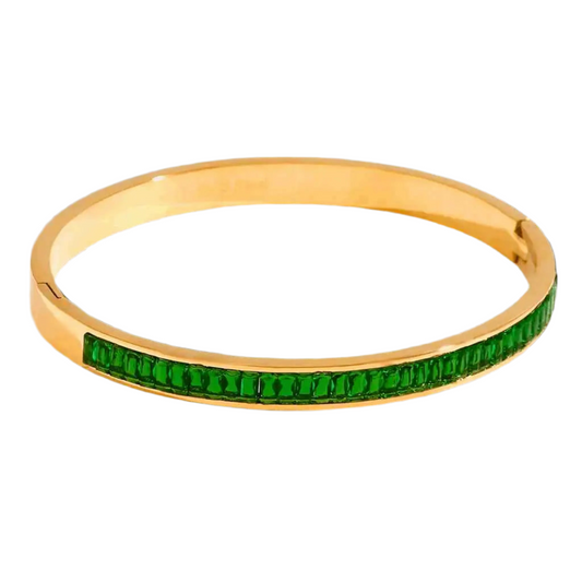 Gold & Green Bangle