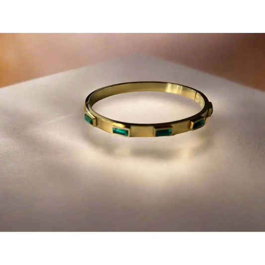 Emerald Rectangle Bangle - Manika Royale