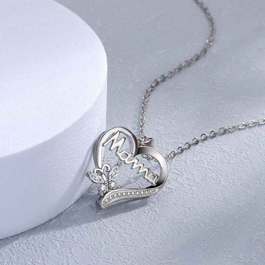Mama's Heart Silver Necklace - Manika Royale