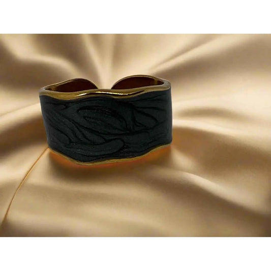 Onyx Edge Open Ring - Manika Royale