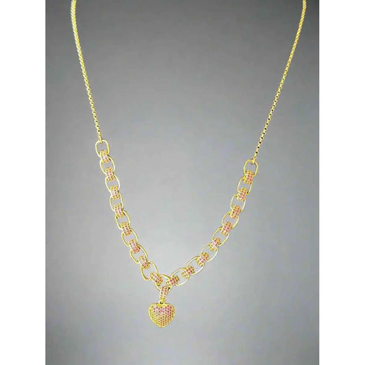 Rose Heart Charm Necklace - Manika Royale