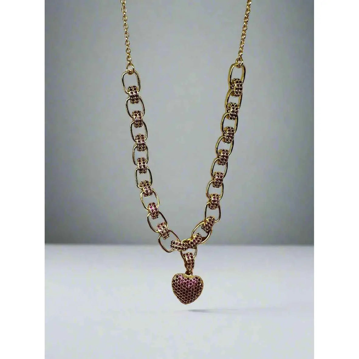 Rose Heart Charm Necklace - Manika Royale