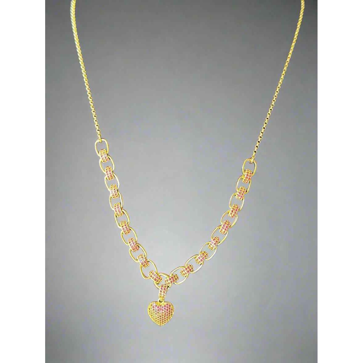 Rose Heart Charm Necklace - Manika Royale