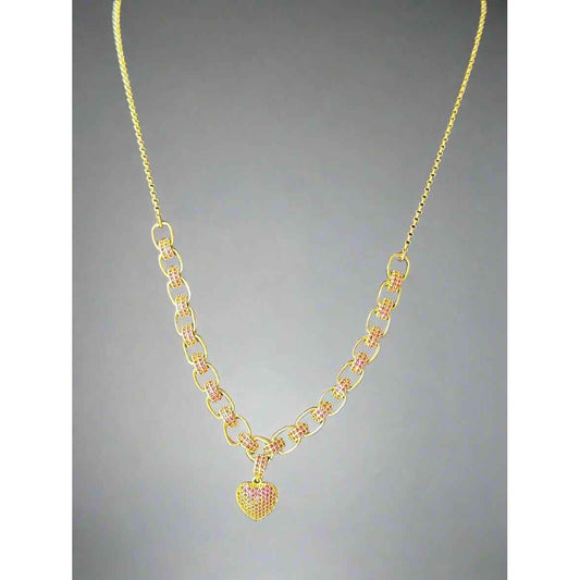 Rose Heart Charm Necklace - Manika Royale