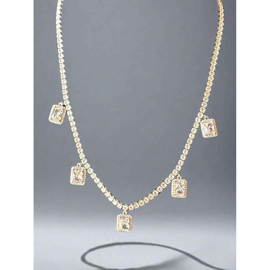 Midnight Square Diamond Necklace - Manika Royale