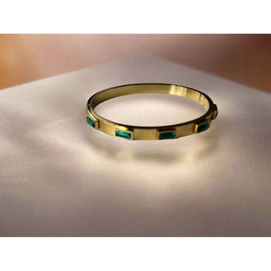 Emerald Rectangle Bangle - Manika Royale