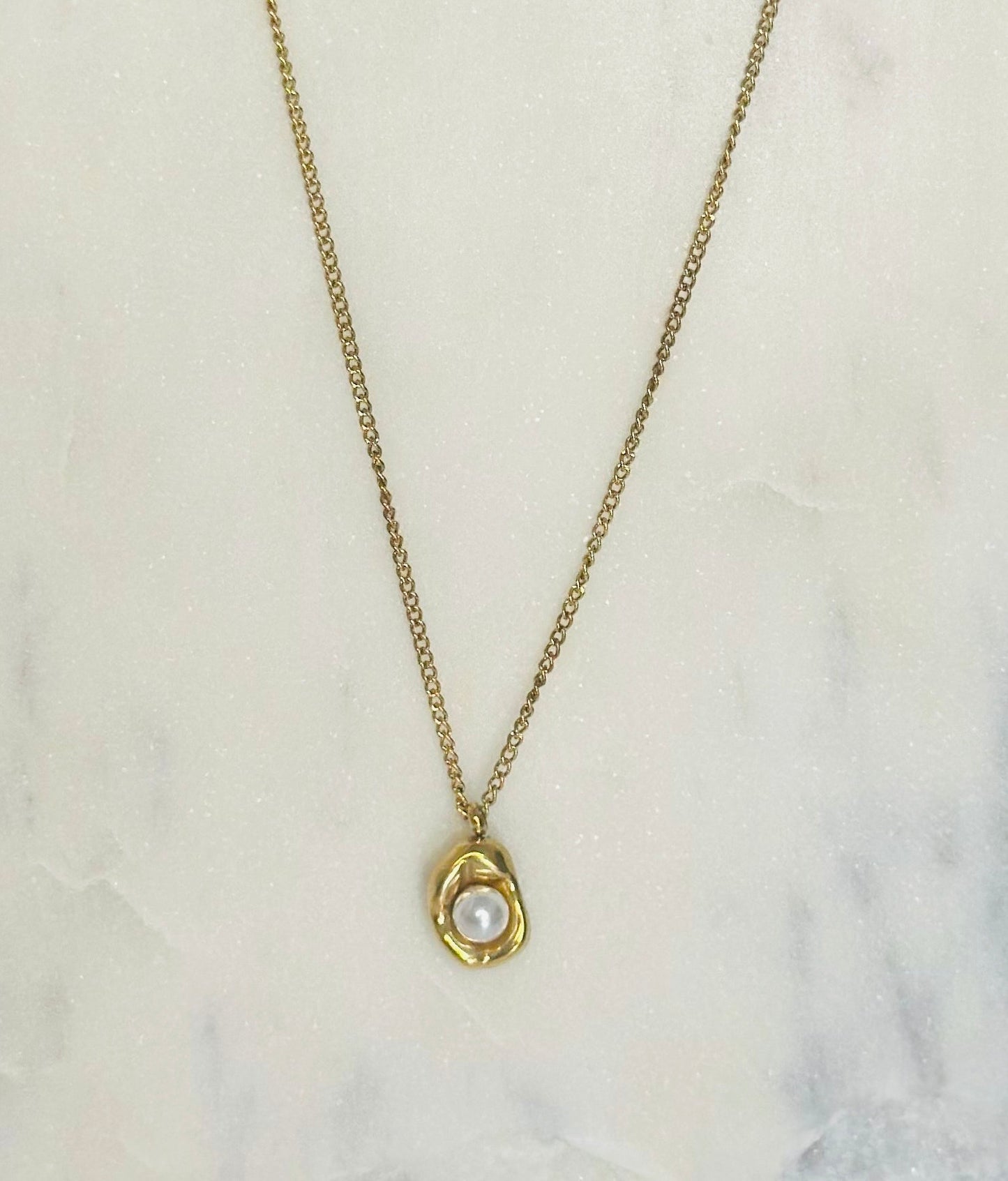 Golden Embrace Pearl Necklace