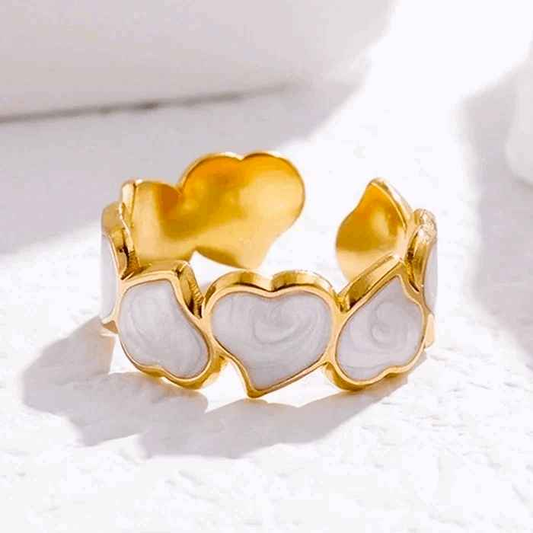 Golden Leafheart Ring - Manika Royale