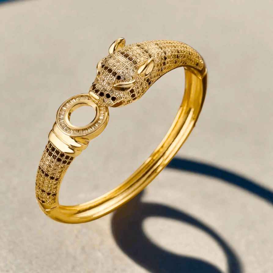 Luxe Leopard Zircon Bangle - Manika Royale