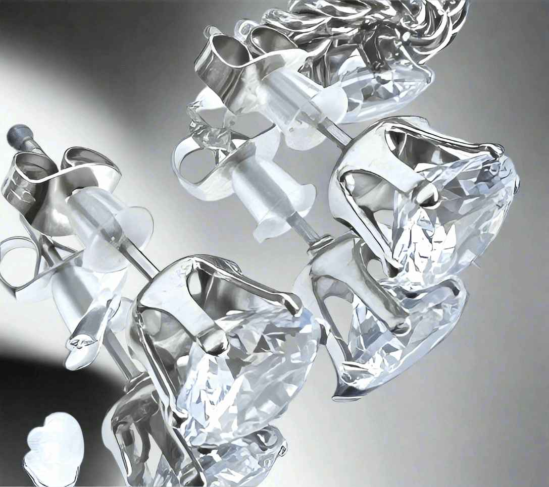 Luminous Silver Studs - Manika Royale